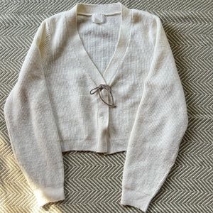 Rhinestone Bow Cardigan